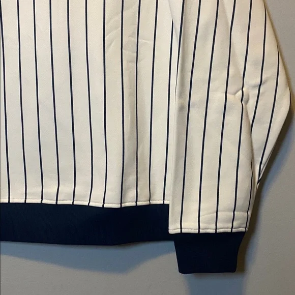 Bogey Boys Pinstripe Crewneck Pullover NEW Mens Large Navy Blue White Sweatshirt - Picture 6 of 13